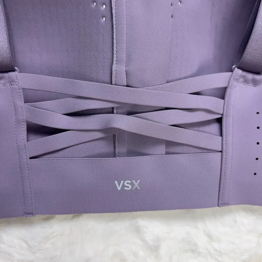 Victoria’s Secret Lilac Featherweight Max Sports Bra Zip‎ Strappy Back 36DDD - Picture 3 of 5